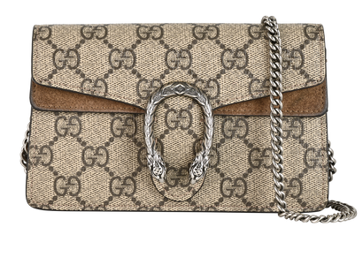 Super Mini Dionysus, &pound;510, Handbags, Brown, Canvas/Suede, Front view